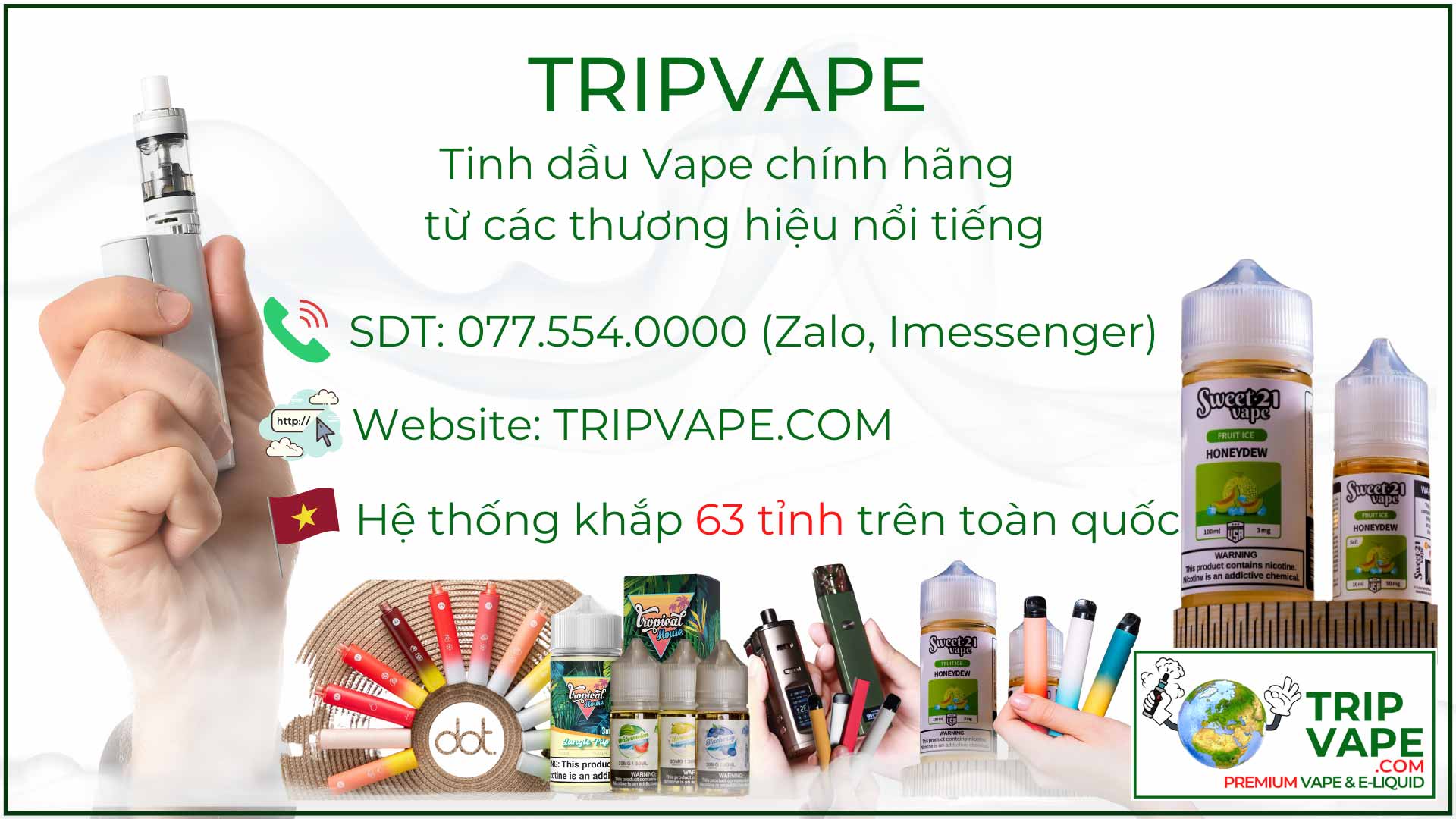 Tinh dầu Vape chính hãng