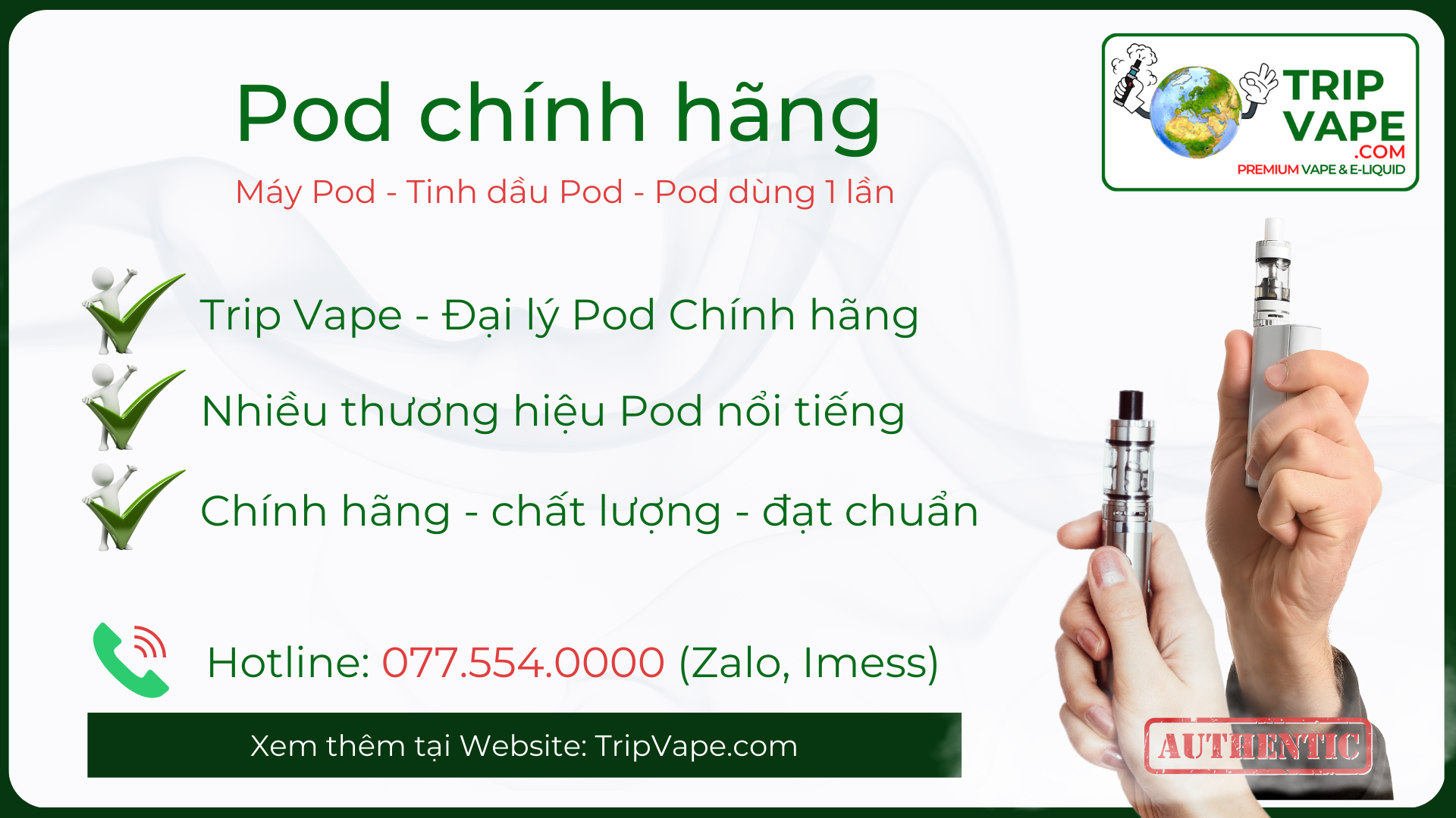 TripVape - Địa chỉ cửa hàng Pod System chính hãng gần đây nên mua.