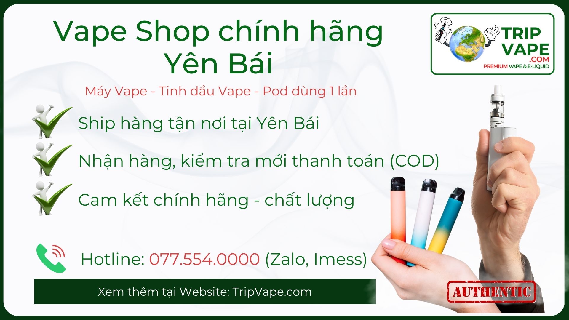 Vape chính hãng Yên Bái